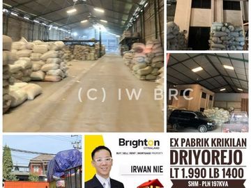 ex pabrik biji plastik krikilan driyorejo full bangunan