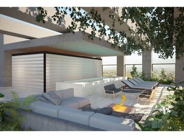 Departamento en planta baja, con patio, alberca, jacuzzi, cine, en pre venta.