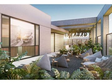 Departamento en planta baja, con patio, alberca, jacuzzi, cine, en pre venta.
