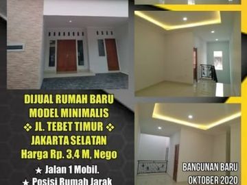 Dijual Rumah Baru Model Minimalis di Tebet Timur Jakarta