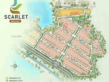 DIJUAL KAVLING SCARLET THE SPRINGS POSISI BADAN 258m2 LEBAR 12 HADAP SELATAN JARANG ADA