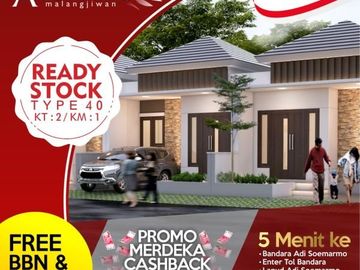 Rumah Cluster lokasi dekat SPBU Malangjiwan (pomo cash back jutaan)
