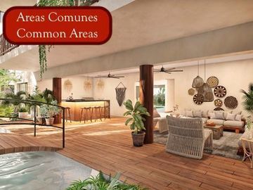 Departamento con jardín privado de 32 m2 y acceso directo a la alberca desde tu