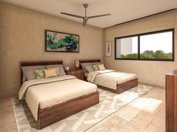 Departamento con jardín privado de 32 m2 y acceso directo a la alberca desde tu