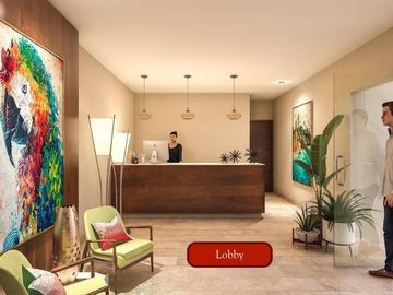 Departamento con jardín privado de 32 m2 y acceso directo a la alberca desde tu