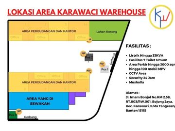 Disewakan ruang serbaguna ex futsal di Karawaci Tangerang, area strategis Siap Pakai