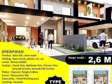 Town House Murah dekat LRT Gratis Biaya di Cibubur Jakarta Timur