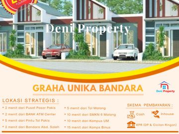 Promo Rumah Villa 200 Jtan Di Graha Unika Kawasan Bandara Pakis Malang