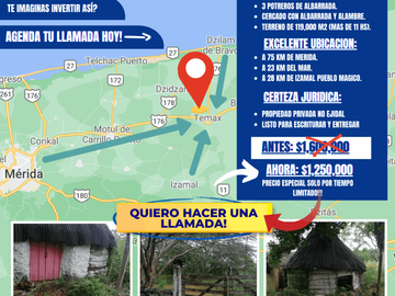 TERRENO EN VENTA TEMAX YUCATAN