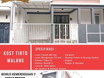 Kost Cantik Harga Murah Dijual di Malang Kota 680 Juta Nego