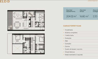 Departamento en VENTA en Sereniti (Mod. D) al interior de Tamara en Mérida