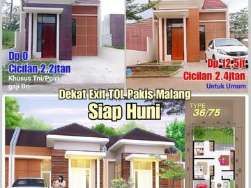 Dijual Rumah DP 12 Jutaan dekat Pasar Pakis Malang