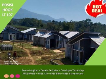 Rumah Free Biaya Lingkungan Asri 2KT Tipe 25/107 Hook
