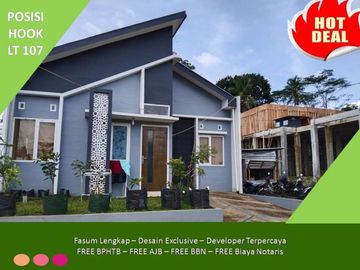 Rumah Free Biaya Lingkungan Asri 2KT Tipe 25/107 Hook