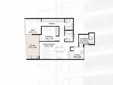 DEPARTAMENTO - VENTA - PALERMO - TRES AMBIENTES