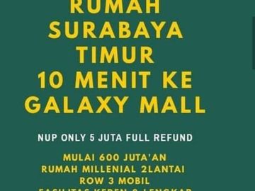 Rumah 2 Lt Dkt GM dan OERR 600 Jutaan ya Eastern Park Residence !!