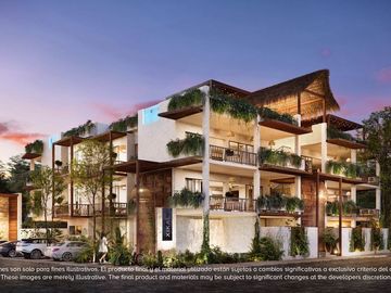 Departamento alberca privada con jardin de 58m2, area de yoga, area de asadores,