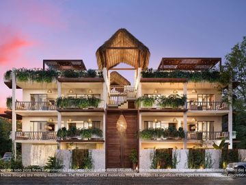 Departamento alberca privada con jardin de 58m2, area de yoga, area de asadores,