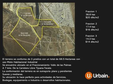 Terreno en Venta Valle de las Palmas Tijuana