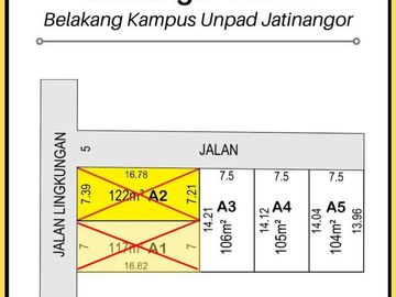 Tanah Jatinangor; belakang kampus Unpad 1 Jutaan/m