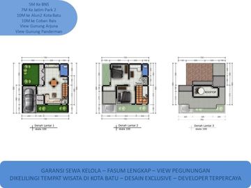 3 Lantai Rumah Batu Tipe 75 Pusat Kota Batu