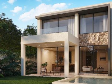 Casa con con jardin y alberca privada, Sala de TV- Estudio, en residencial de lu