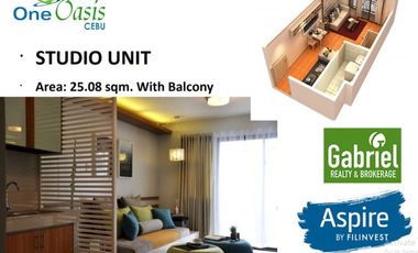 Affordable Studio unit is One Oasis Cebu for 15k/month