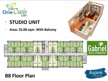 Affordable Studio unit is One Oasis Cebu for 15k/month
