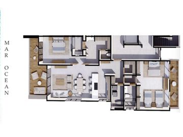 Departamento a pasos del mar en Zona Hotelera Sur de Cozumel, pre construcción