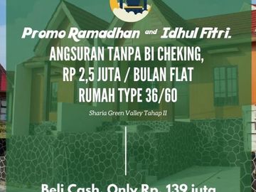 Rumah 1 lantai luas tanah 60M Dp30Jta Cicilan 2,5Jta