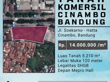 BANTING HARGA TANAH KOMERSIAL SOEKARNO HATTA BANDUNG