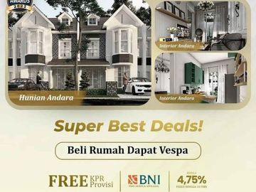 Rumah konsep cluster dengan keamanan 24 jam di lingkungan yang Asri & lokasi strategis