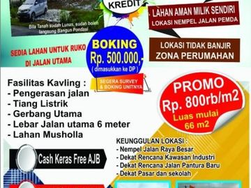 Tanah Kavling Pinggir Jalan Dekat Pasar Muara Bhakti Babelan Bekasi