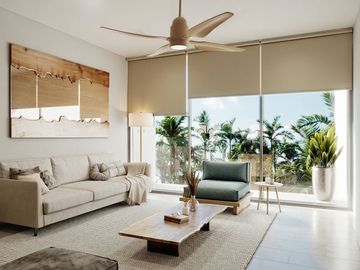 Departamento frente al  mar con club de playa, areas verdes y amenidades, en pre