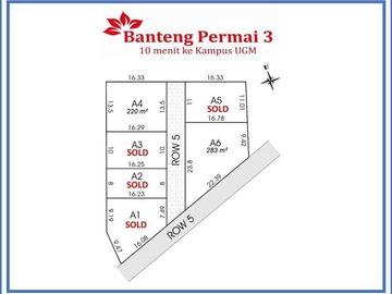 Utara Kampus UGM Luas 220 m2, Tanah Jalan Kaliurang Km 7