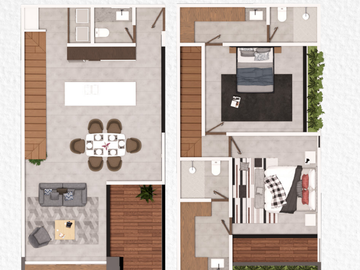 Departamento en venta  Mérida Yucatán, Táabal Temozón Norte