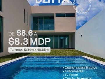 CASA EN VENTA MÉRIDA, CASA MINÚ, 611M2, 4 HABITS, DZITYÁ, ENTREGA INMEDIATA