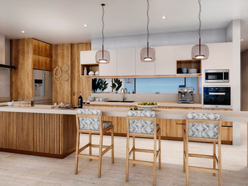 Departamento Beachfront 2h+flex en preventa en Marina Kinuh, Yucatán