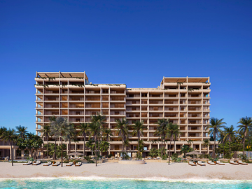 Departamento Beachfront 2h+flex en preventa en Marina Kinuh, Yucatán