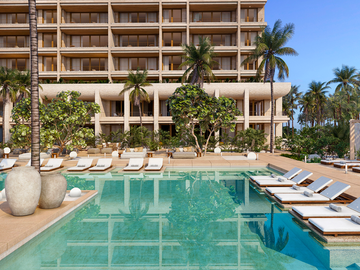 Departamento Beachfront 2h+flex en preventa en Marina Kinuh, Yucatán