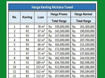 Kapling Nempel Jalan Tuwel-Bojong Sertipikat SHM