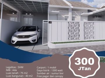 Rumah Manis Lingkungan Perumahan di Klaten Hanya 300 Jt-an FREE KANOPI