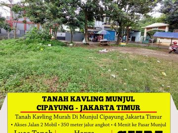 Tanah kavling munjul 12 Menit Gerbang Tol Cibubur