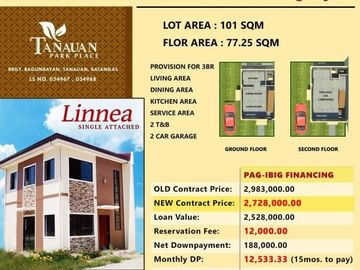 TANAUAN PARK PLACE AVAILABLE HOUSE AND LOT!!!!