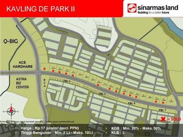 DIJUAL TANAH KAVLING SIAP BANGUN LOKASI BAGUS DI DE PARK 2 BSD