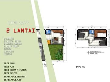 Unit Terbatas 2 Lantai Tipe 45/77 Rumah Ready AJB