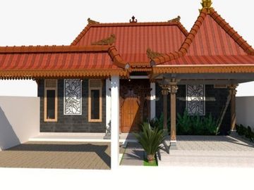VILLA CANTIK DESIGN ETNIK DEKAT JOGJA, BISA UNTUK HOMESTAY.