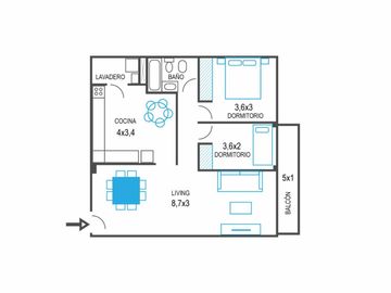 Impecable Semipiso de 3 ambientes