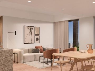 Departamento con 2 terrazas en recamara y sala, con terraza de uso comun en piso