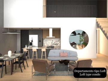 Departamento con 2 terrazas en recamara y sala, con terraza de uso comun en piso